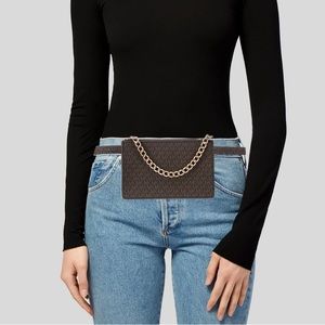 New MICHAEL KORS Signature MK Logo Belt Fanny Pack